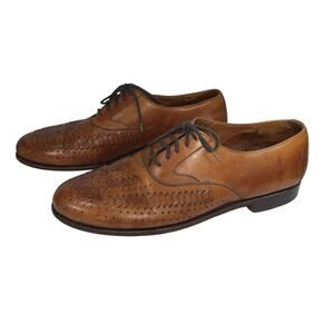 Cole Haan Woven Leather Design Oxford Loafer Shoes
